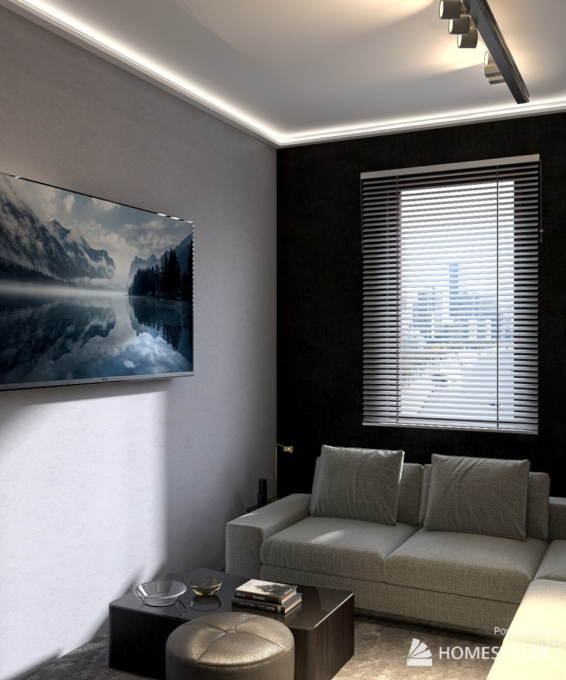 Проект гостинной комнаты в современном стиле