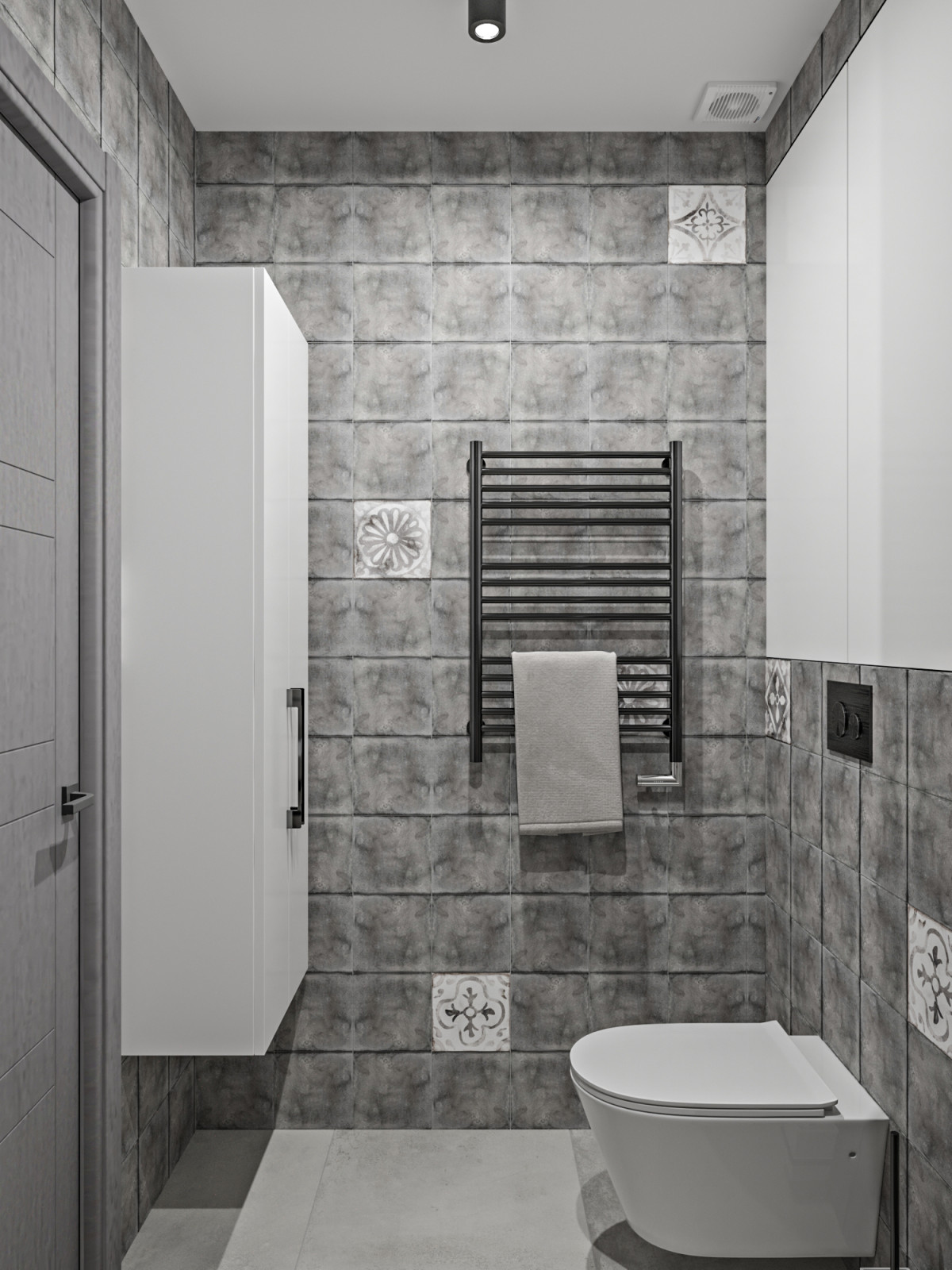 Серая квартира лофт