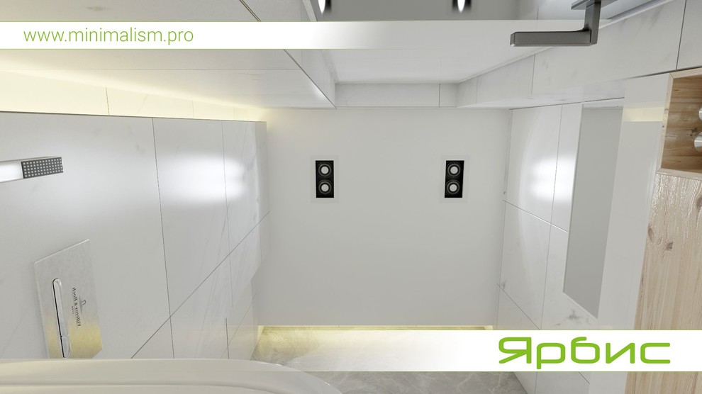 Дизайн санузла с прачечной в стиле минимализм