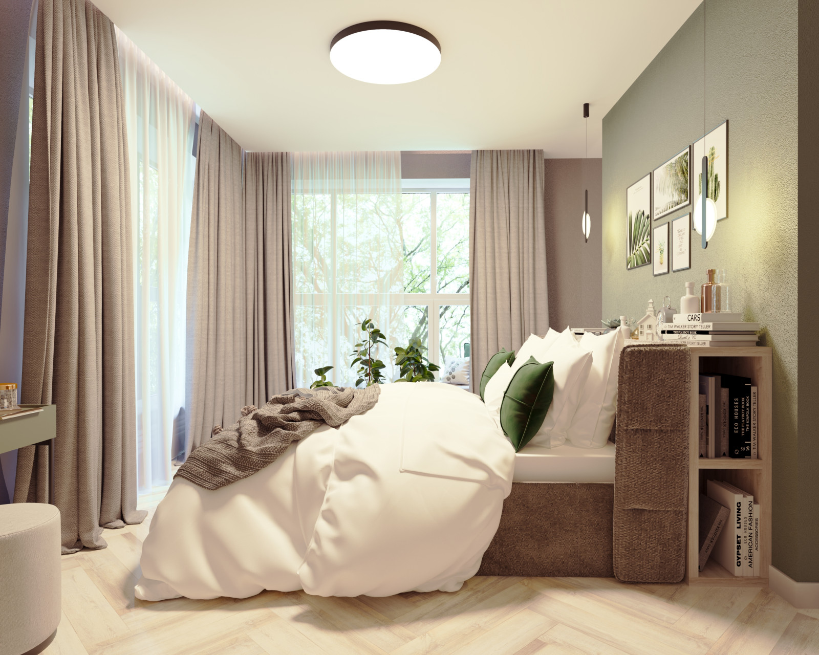 Спальная с зоной ТВ