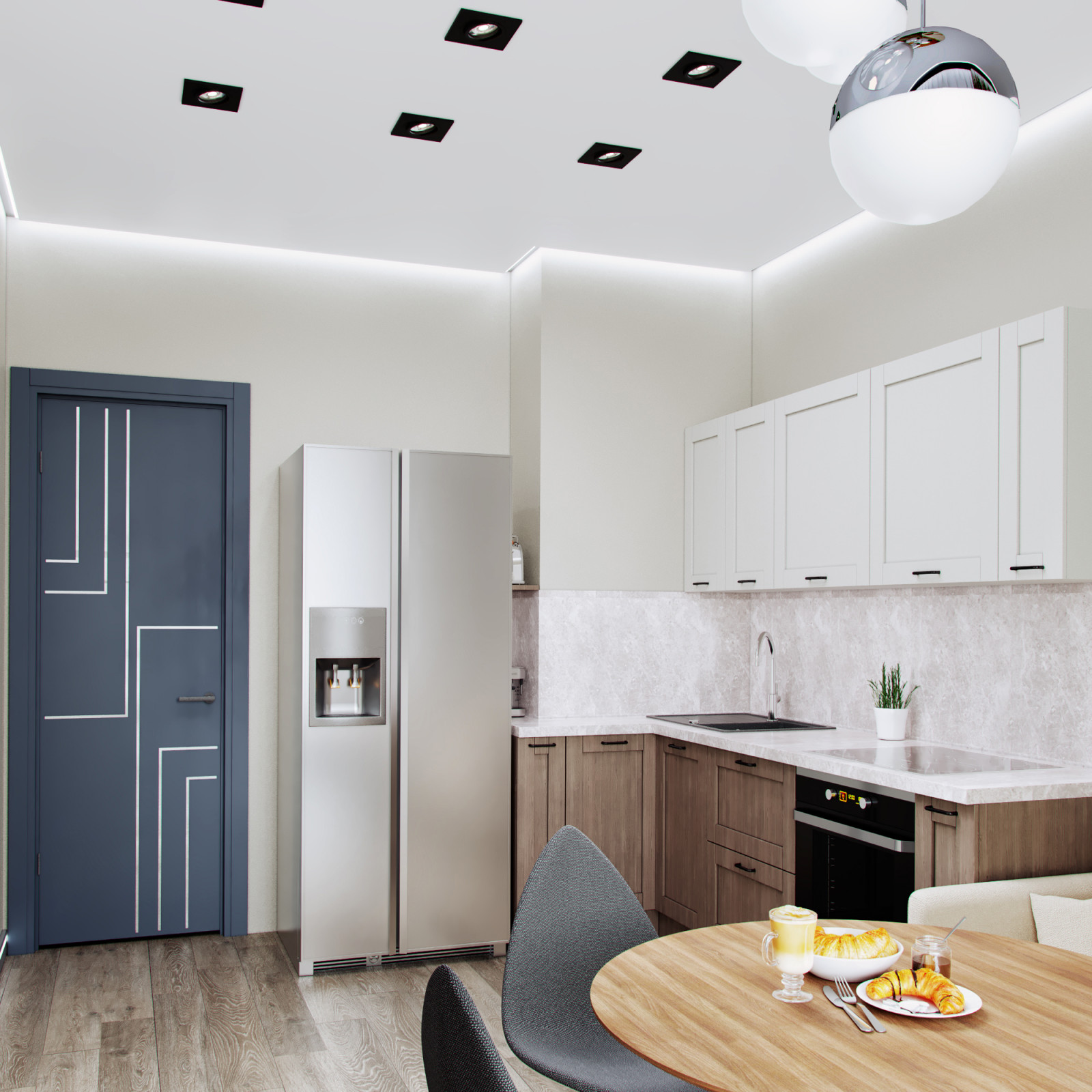 Дизайн двухкомнатной квартиры 44 м2