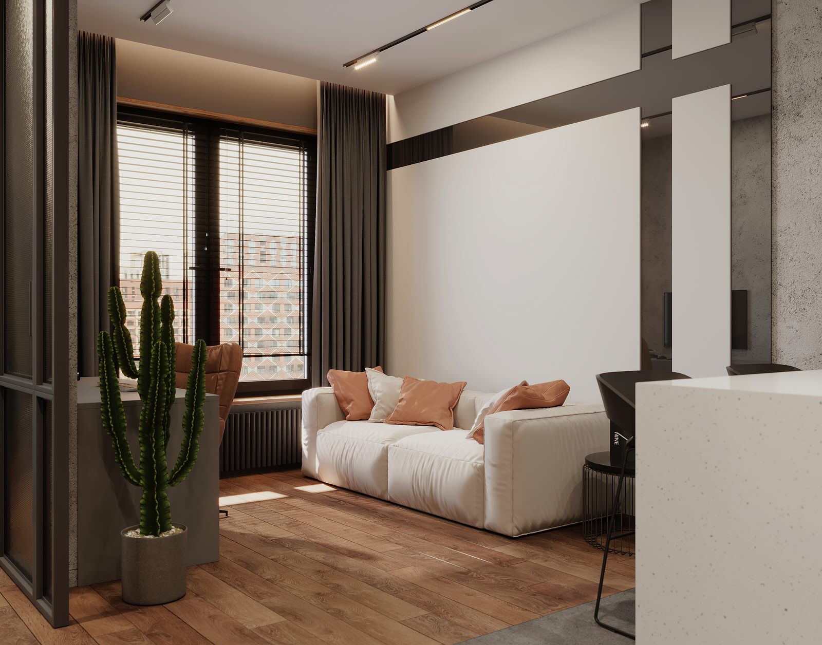 Обложка проекта: Дизайн интерьера квартиры в стиле минимализм с элементами лофта