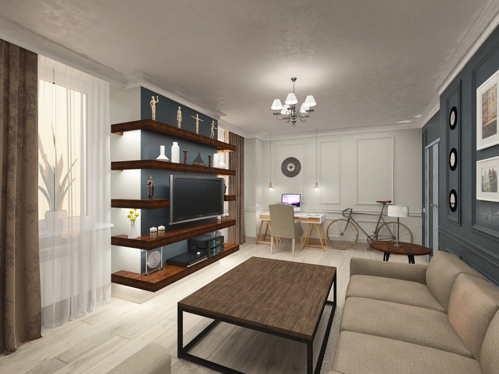 Дизайн интерьера однокомнатной квартиры.Современная класиика