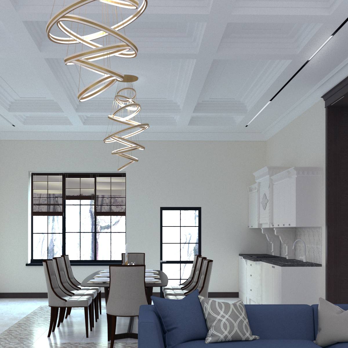 Интерьер с элементами классики