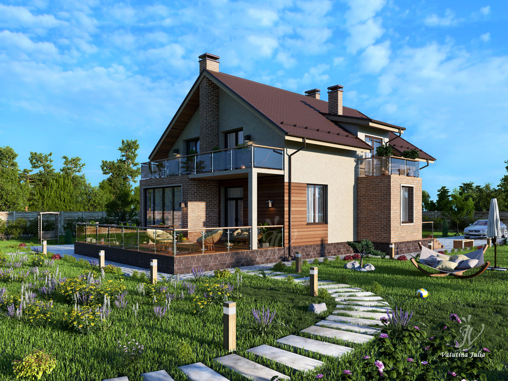 Обложка проекта: Визуализация дома с мансардой