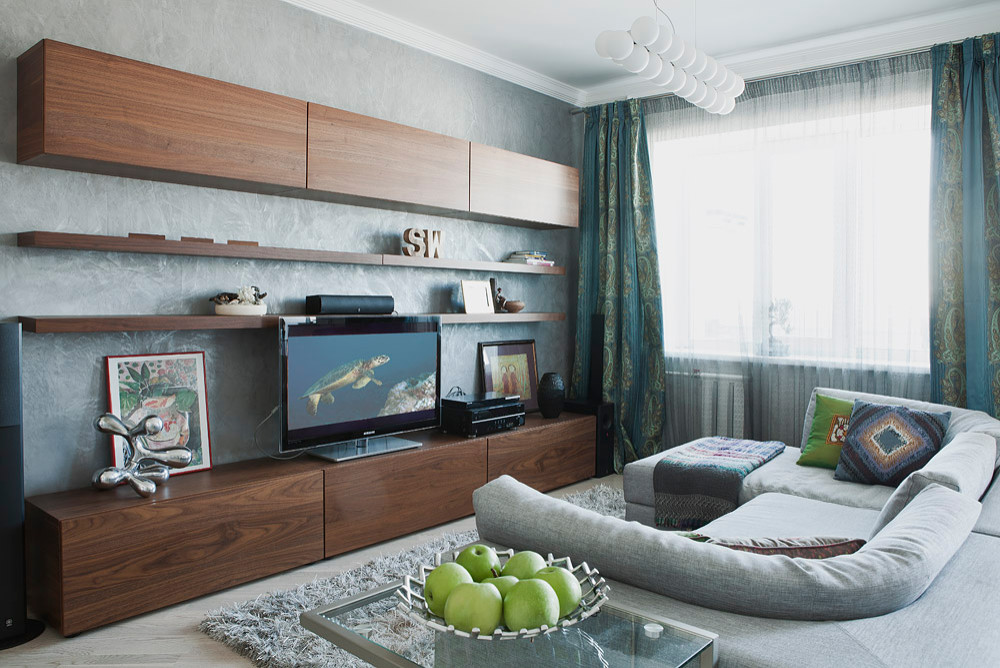 ТВ-зона в гостиной.