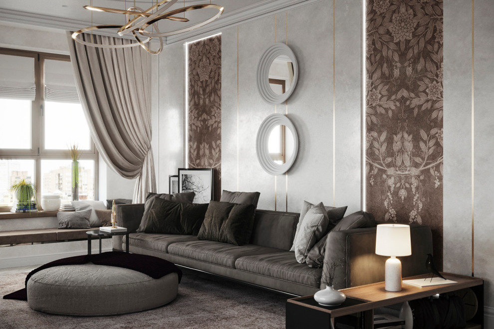 Гостиная-столовая ЖК Макаровский, Екатеринбург.