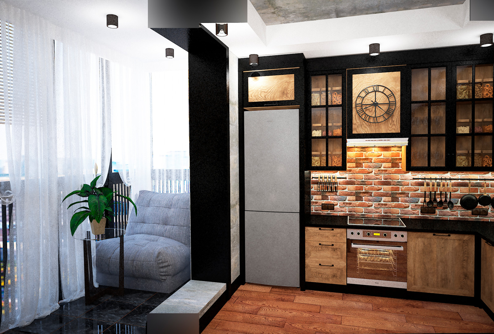 Малогабаритная квартира в стиле лофт