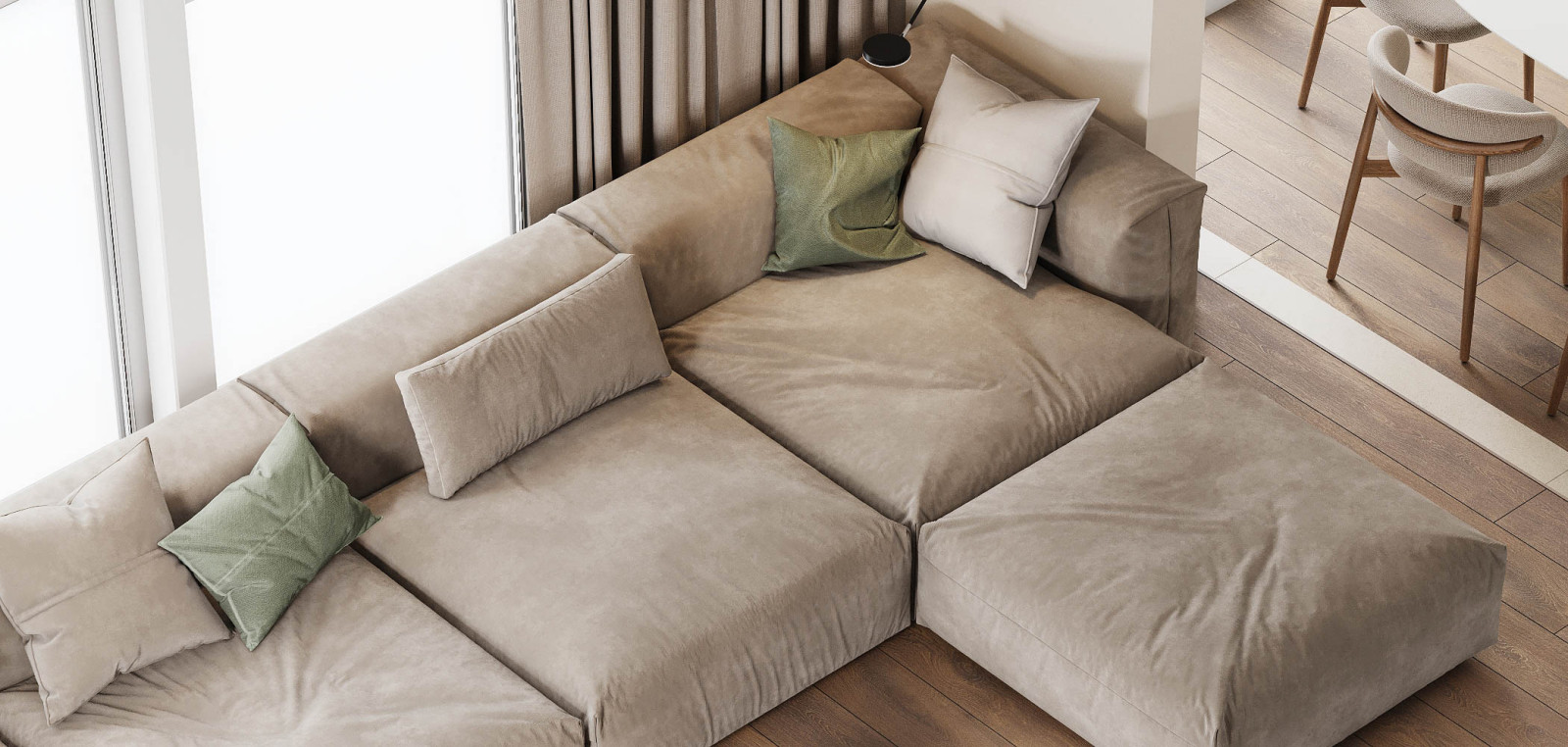 ЖК Жемчужина.Экостиль.Кухня-гостиная