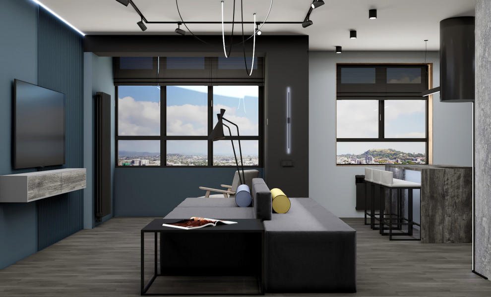 Дизайн квартиры 77 м2 для мужчины-холостяка в Москве в жк Династия!