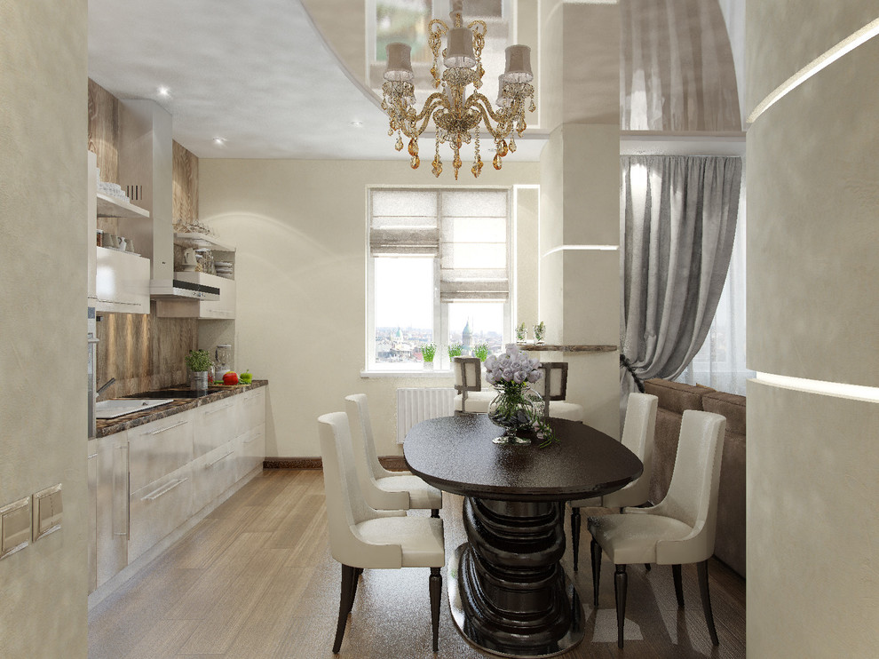 3D визуализация | Квартира в кремовых тонах с яркими акцентами