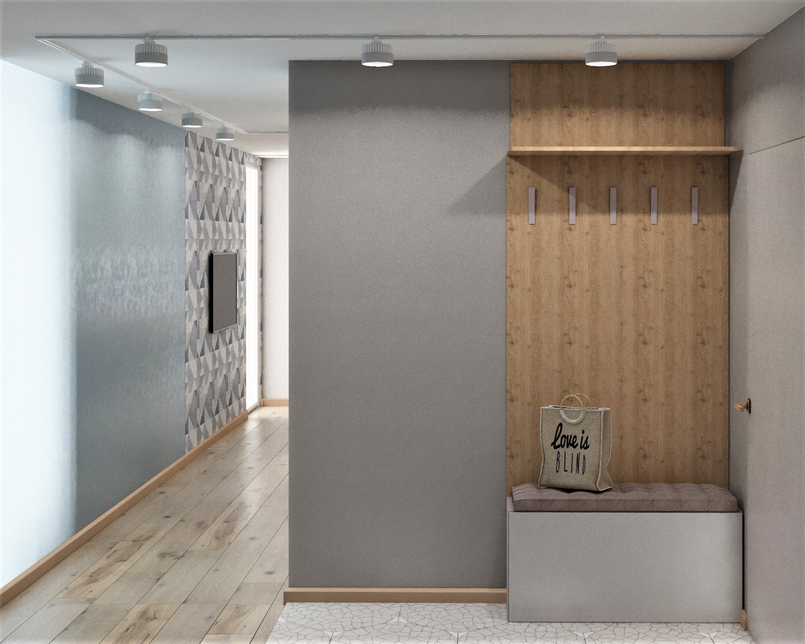 Эскизная визуализация квартиры 75 кв.м. в Ельце