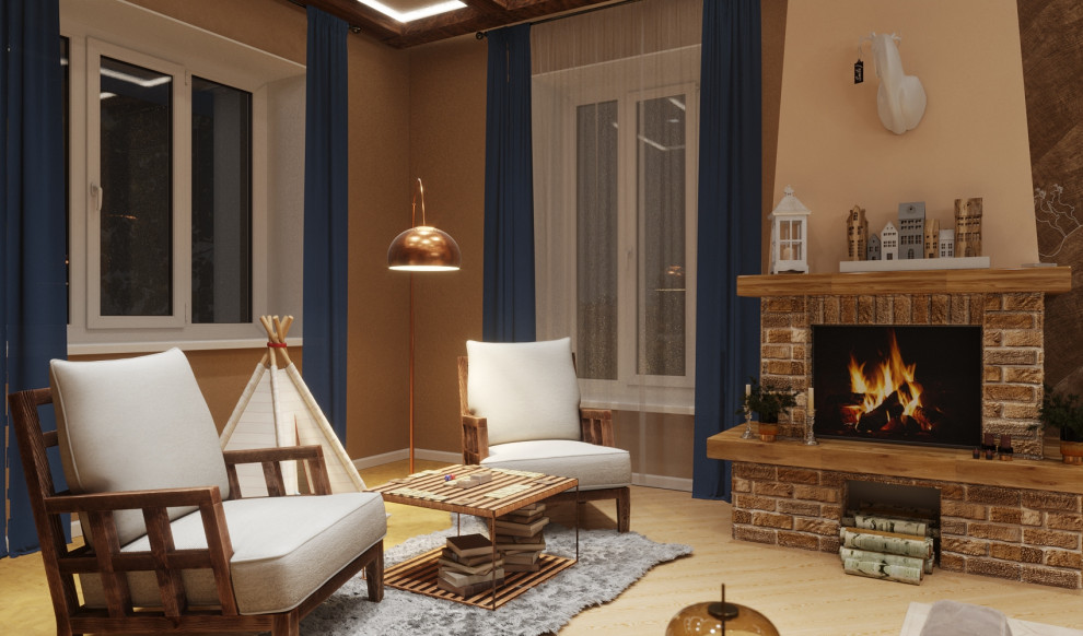 Гостиная в стиле шале