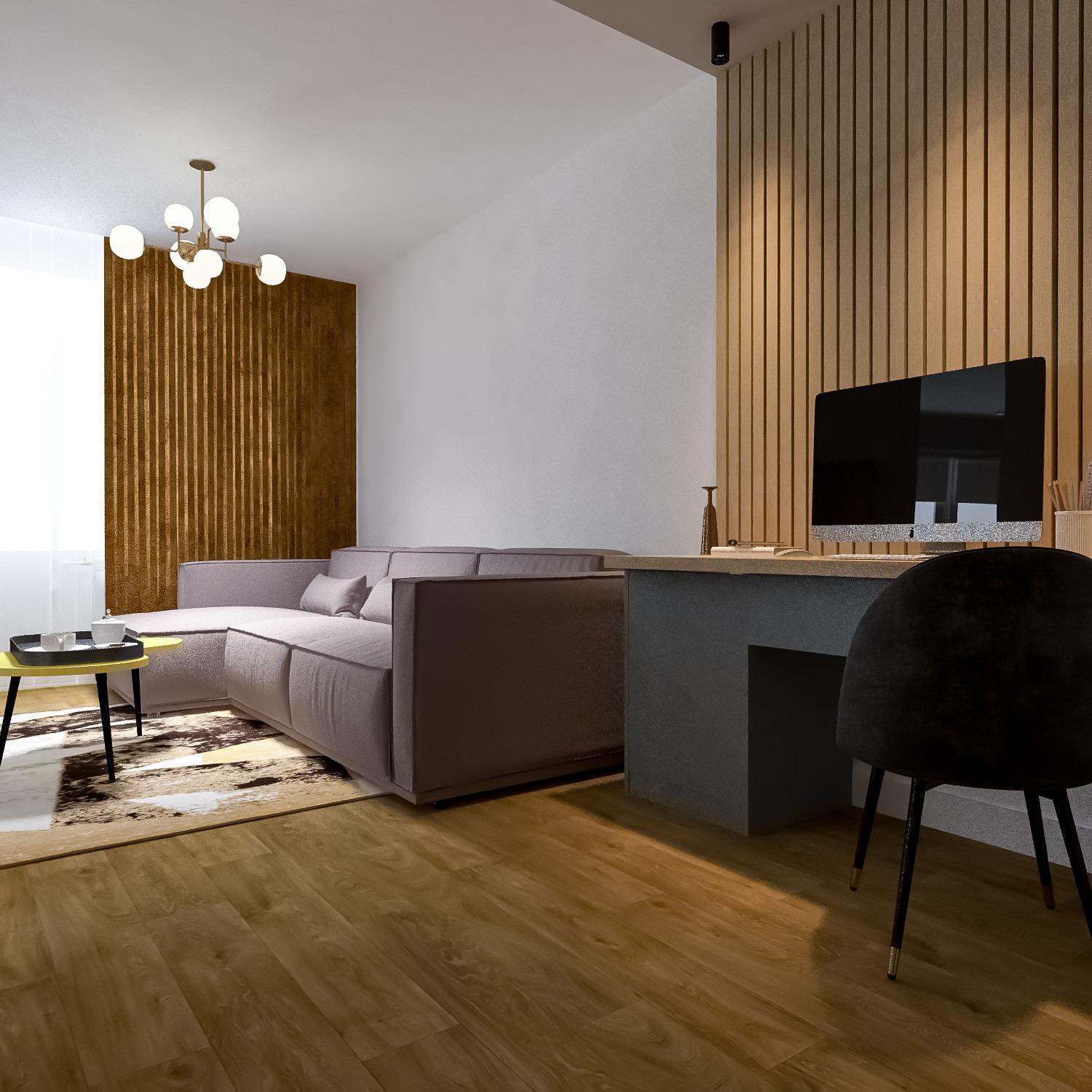 2020. 05. 02. Проект дизайна интерьера квартиры (гостиная 2)