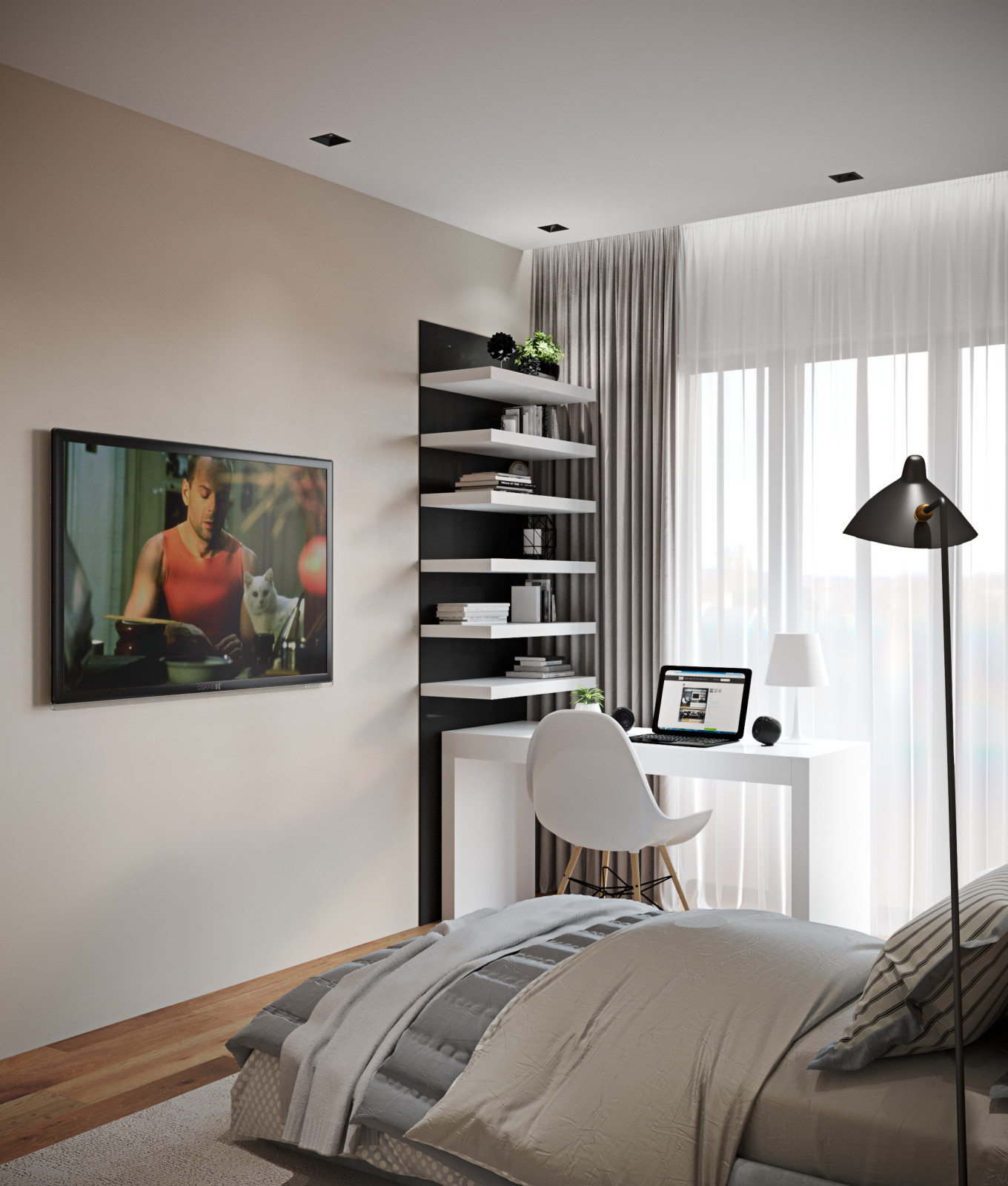 Визуализация квартиры в бежевых тонах