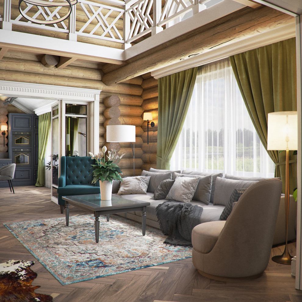 Обложка проекта: Интерьер в деревянном доме