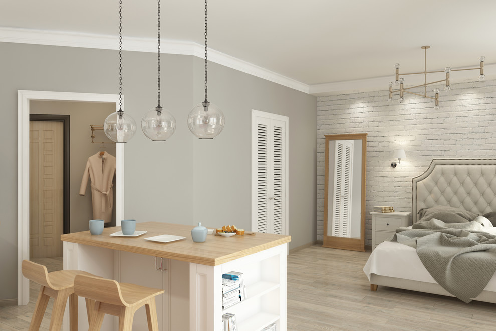 Квартира -студия в смешанном стиле.