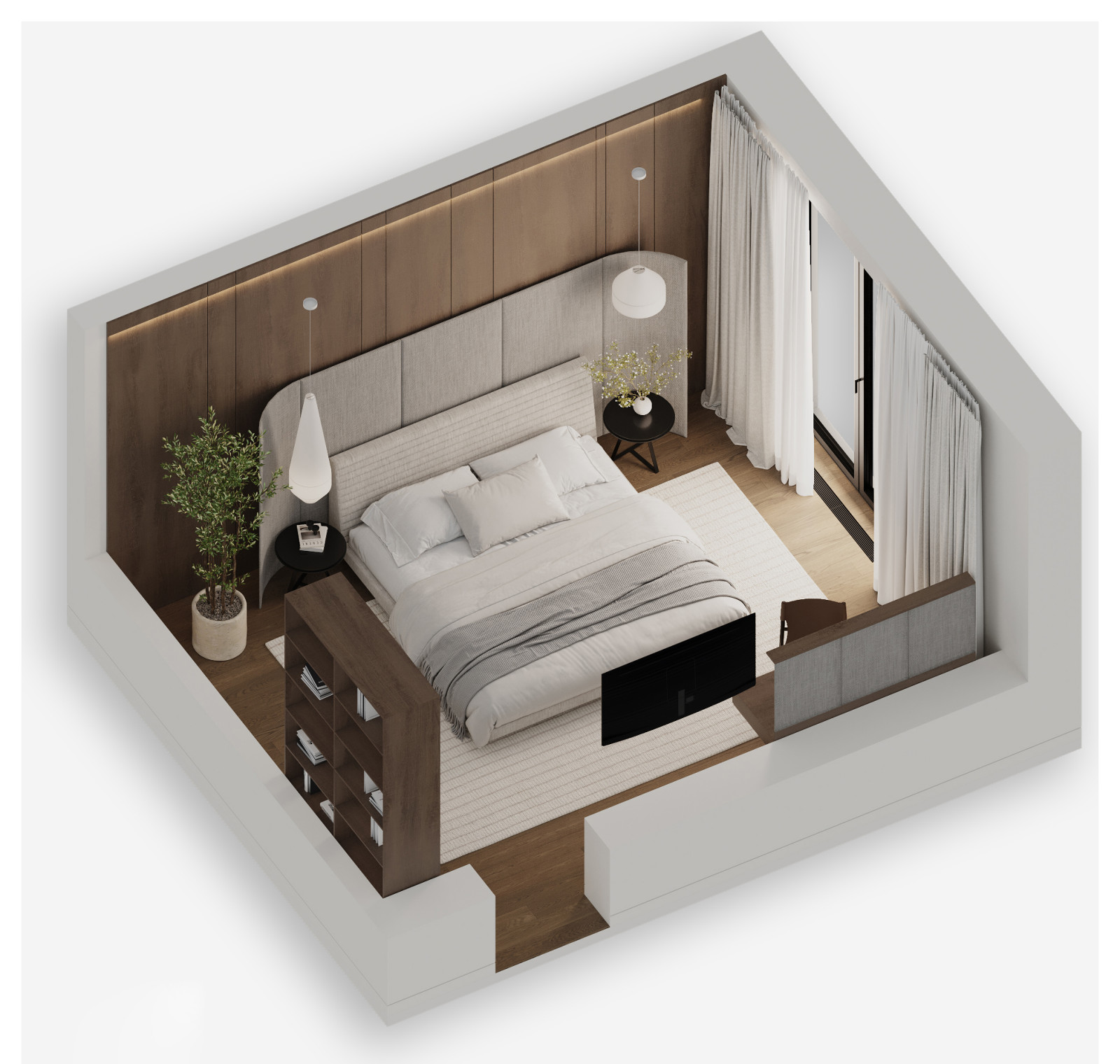 Визуализация 3д планировки интерьера