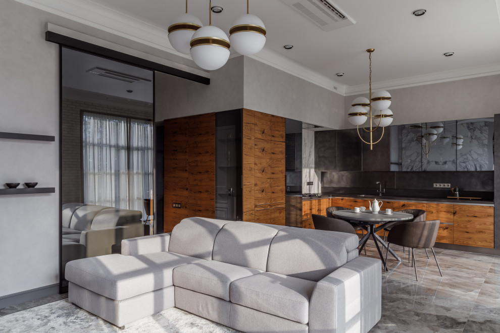 Кухня из шпона для гостевого дома