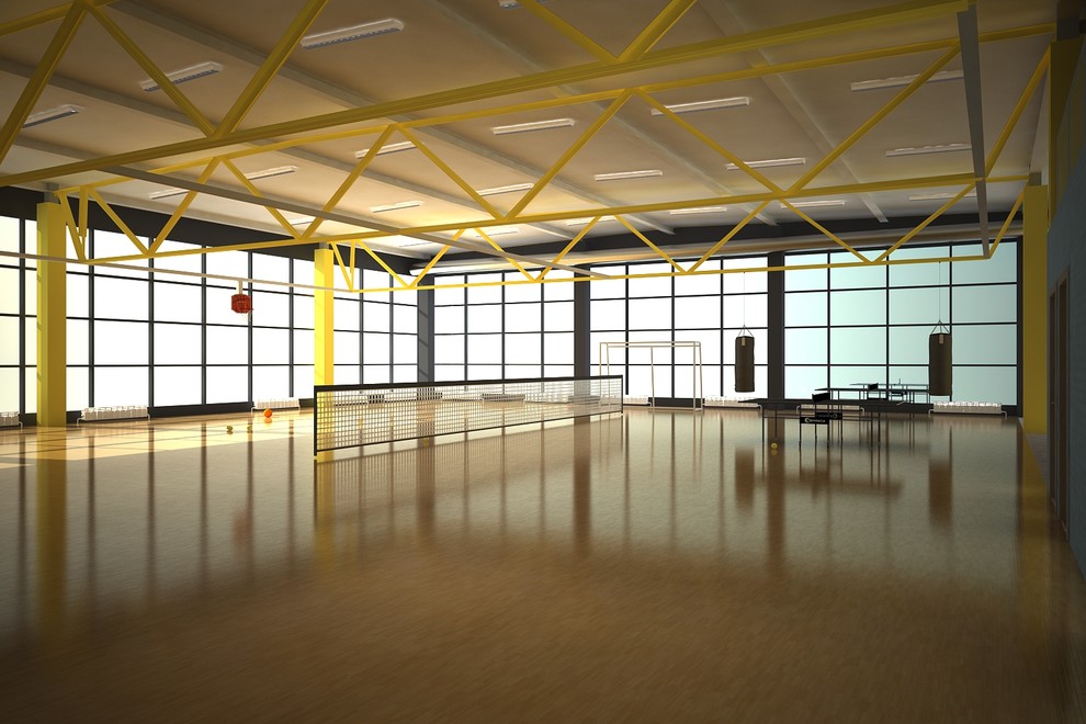 Интерьер офиса со спортзалом