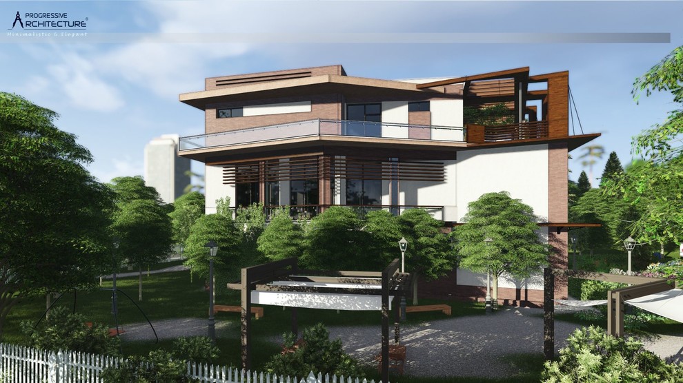 Современный дом с плоской крышей