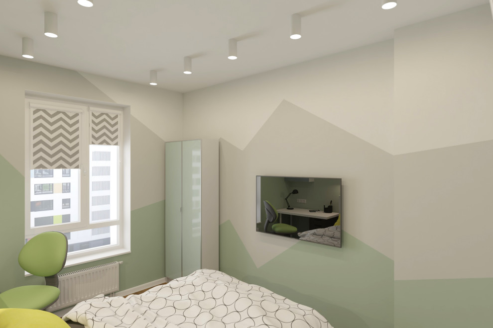 Двухкомнатная квартира в скандинавском стиле 61м2 в ЖК "Гринпарк"