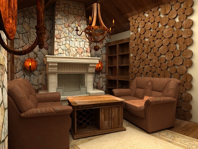 пос.Знаменский гостиная в стиле кантри