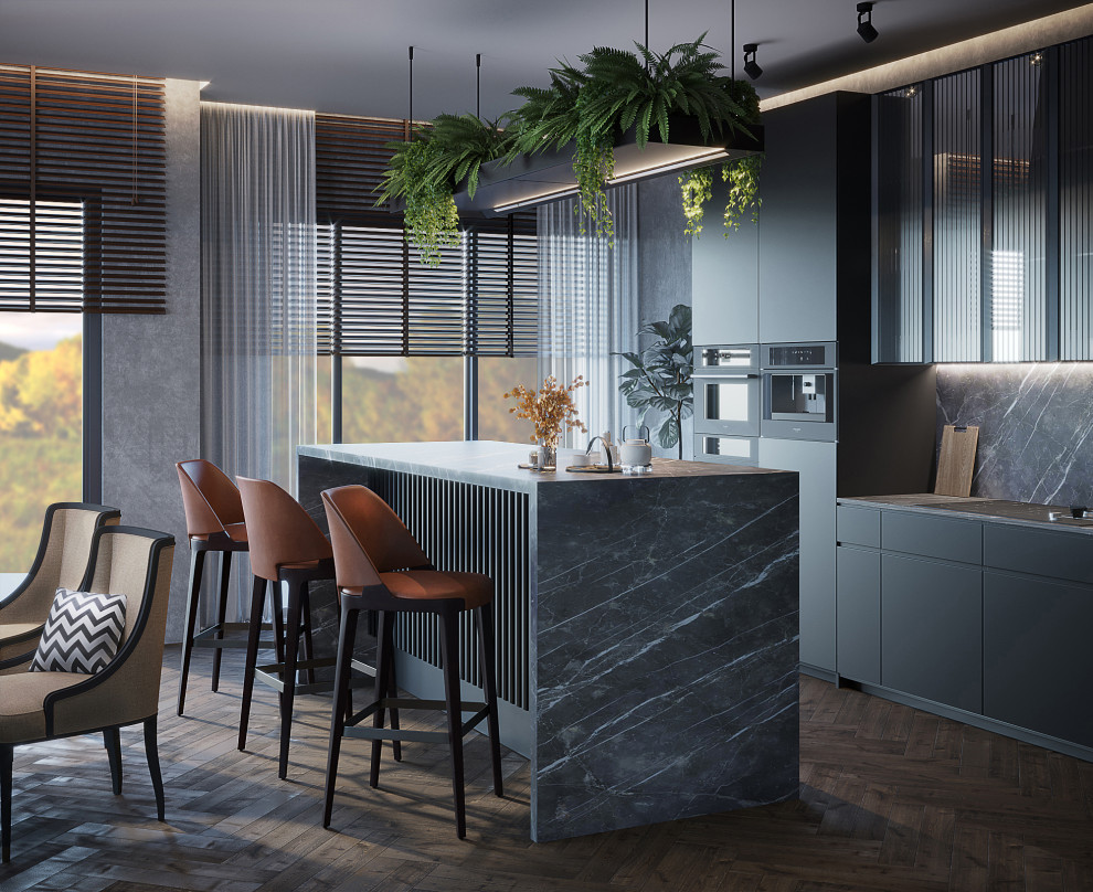 Зона кухни-столовой. Подмосковье. Частное домовладение.