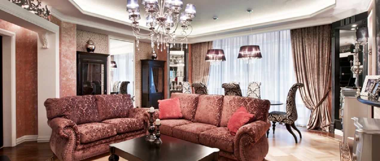 Интерьер в стиле эклектики с элементами французской классики