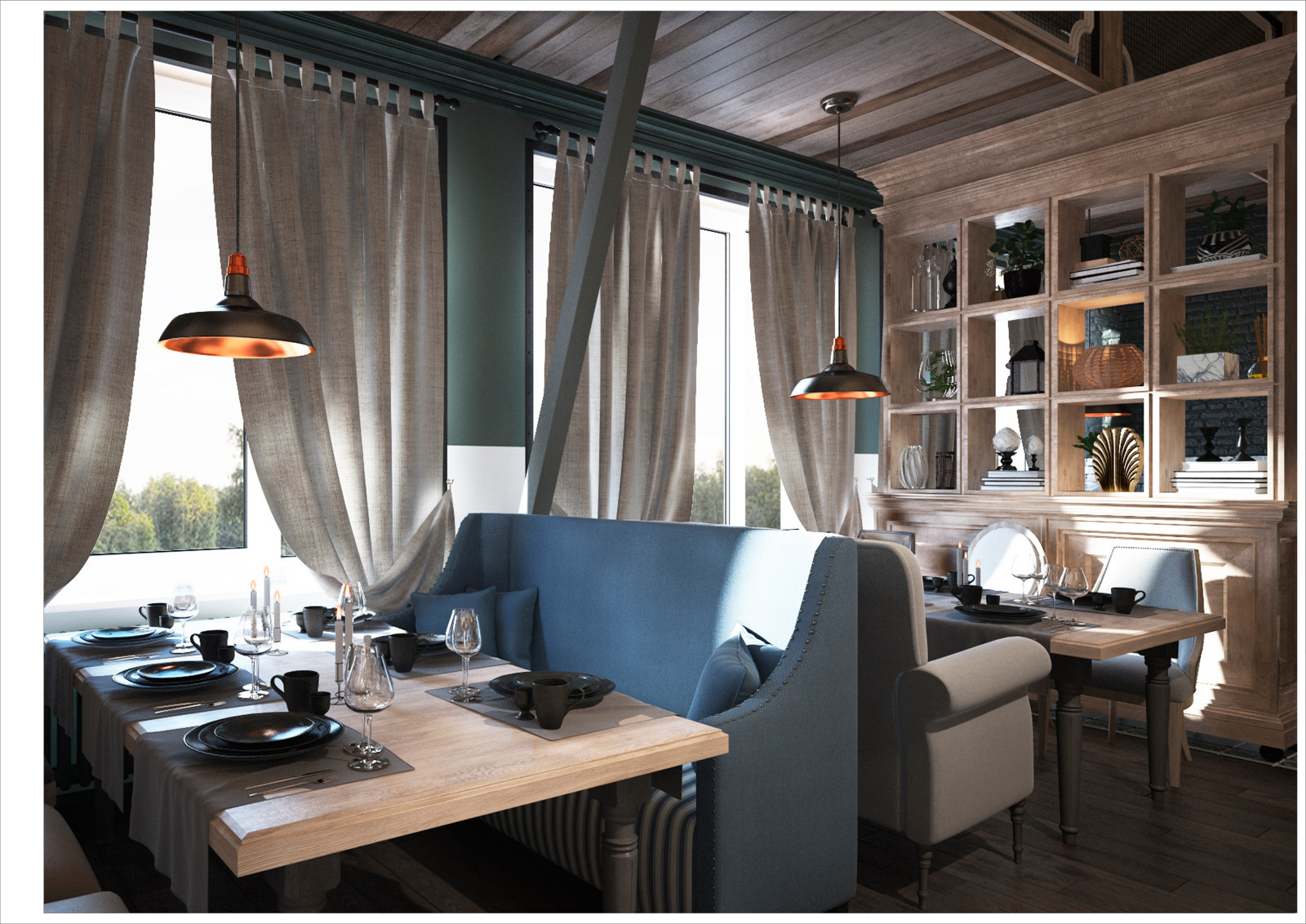 Restaurant_006_визуализация интерьера ресторана в "г. Волгодонск  51"