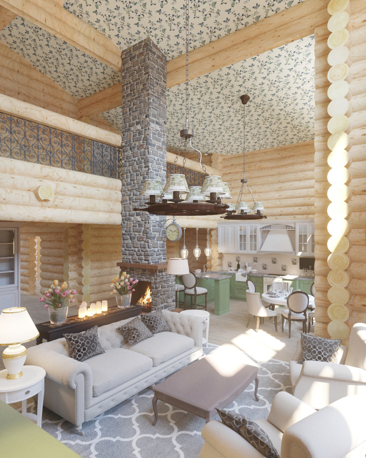 Загородный бревенчатый дом