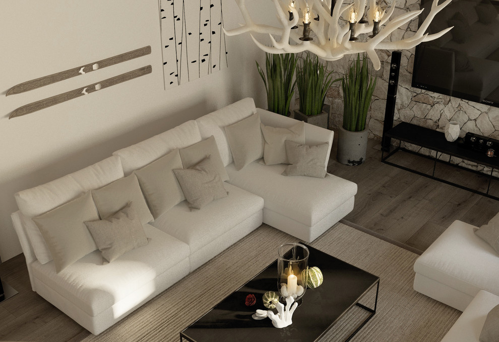 Гостиная в стиле шале