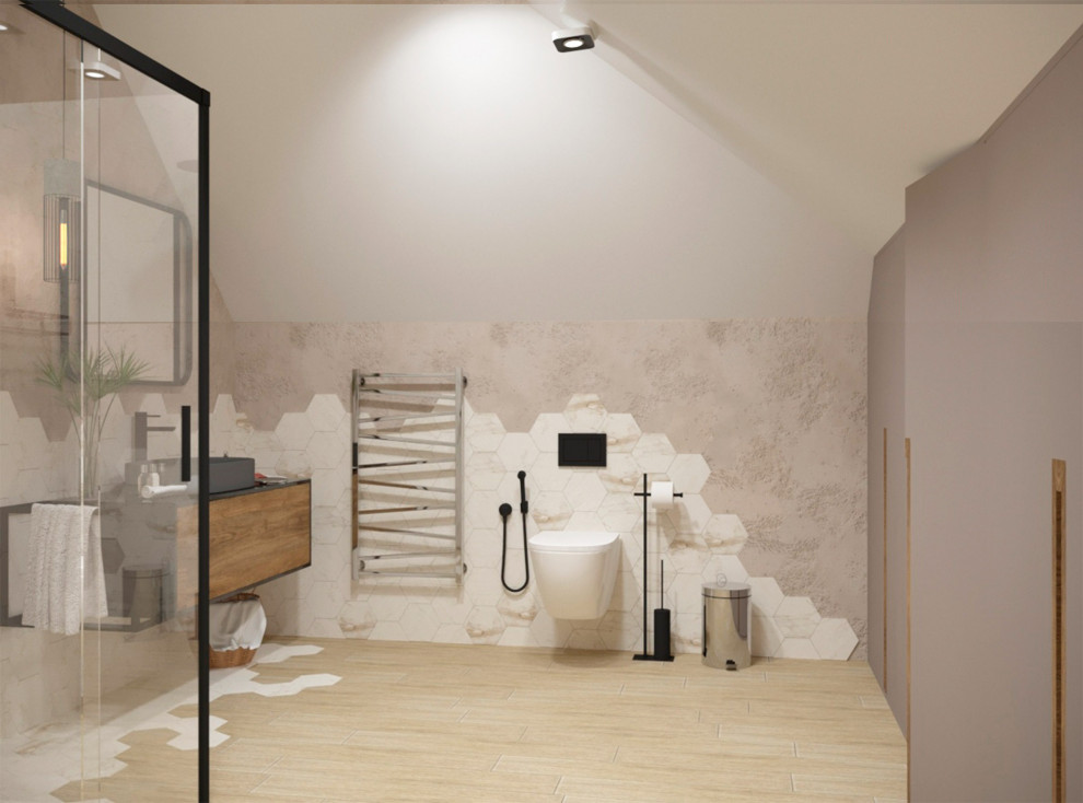 Интерьер мансардного этажа в стиле лофт