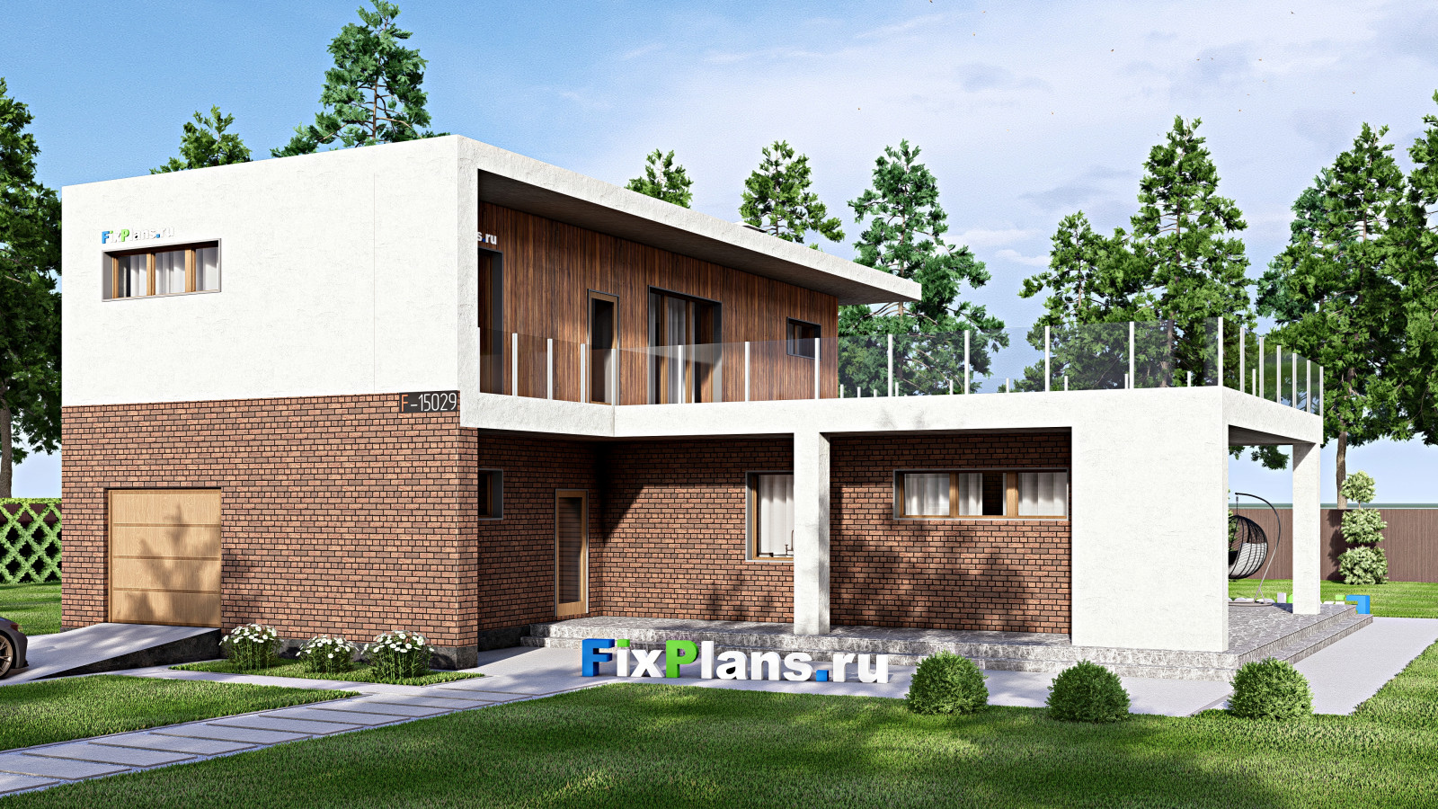 Проект двухэтажного дома 18х17 м S371м2 F-15029