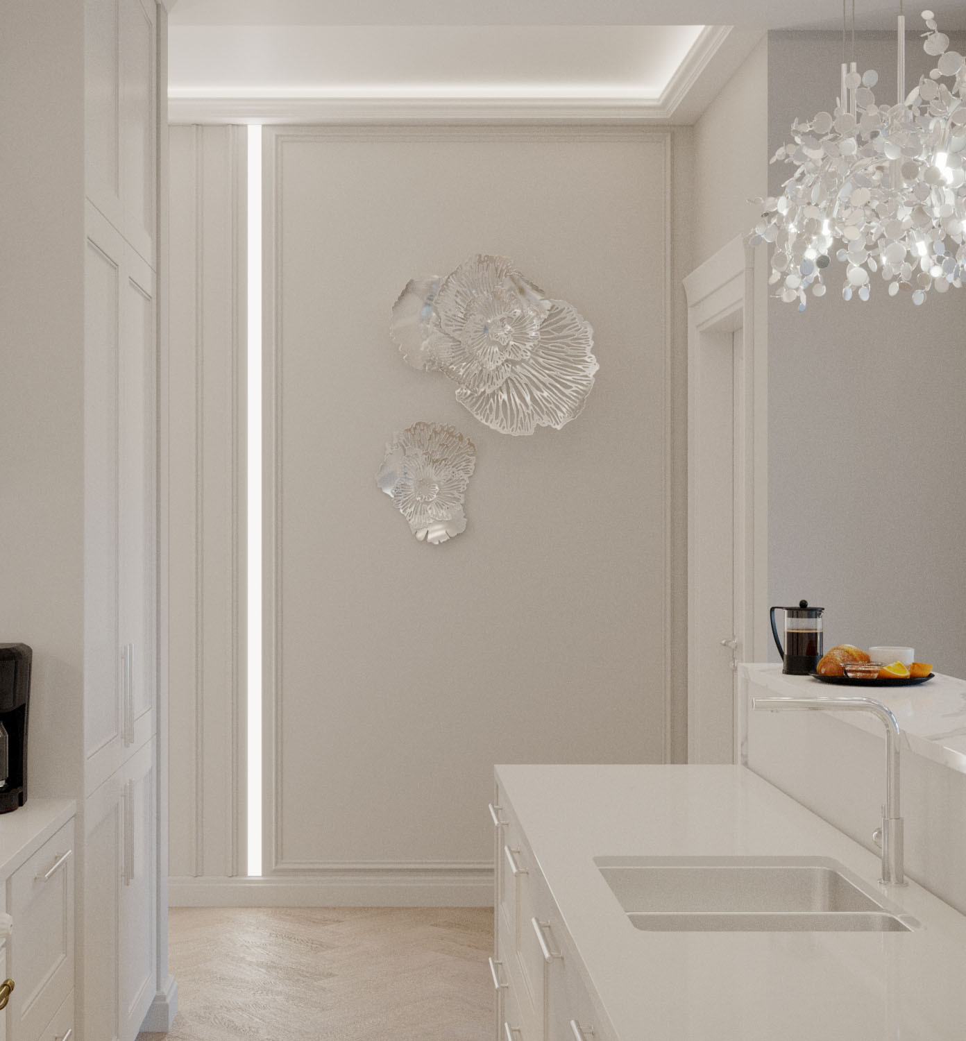 Дизайн проект квартиры в стиле легкая классика ЖК Сердце столицы