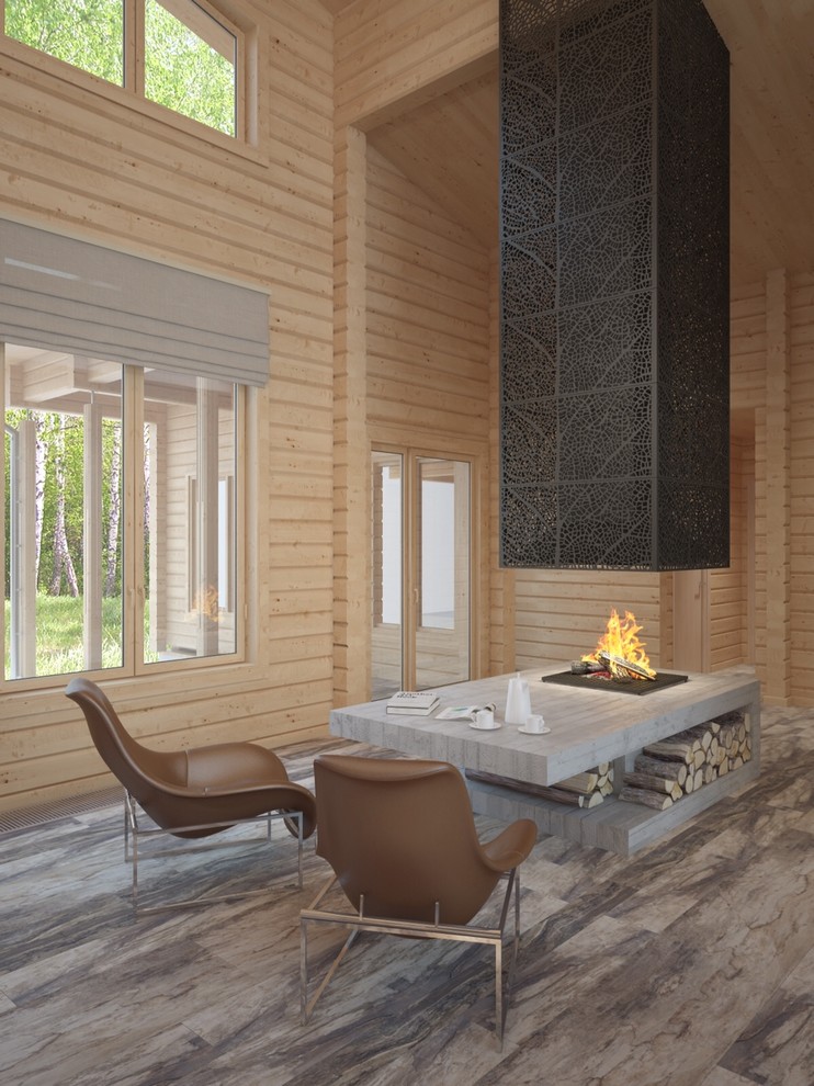 проект интерьеров коттеджа из бруса