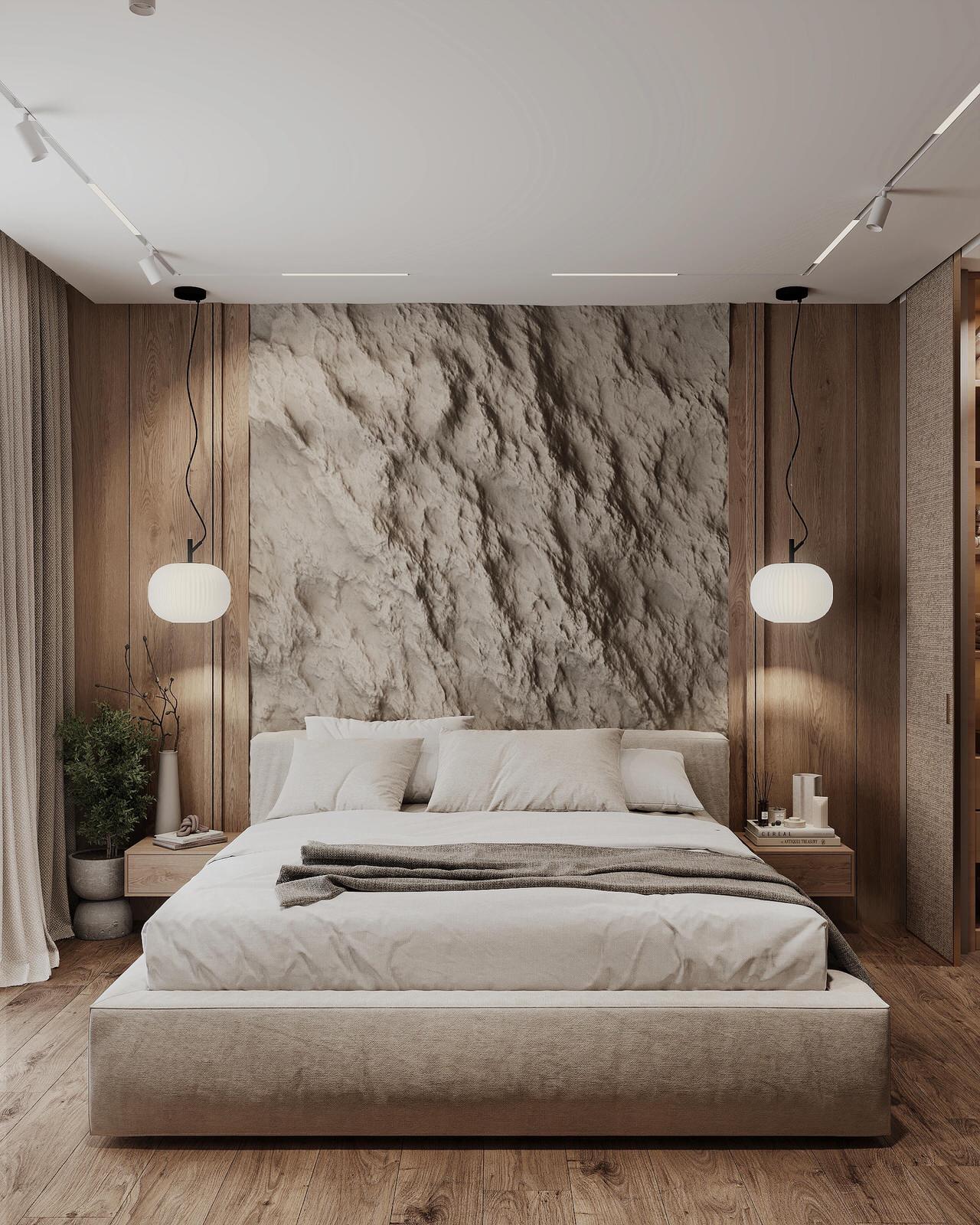 Дизайн интерьера квартиры в стиле джапанди с элементами бохо в ЖК "Квартал Che"