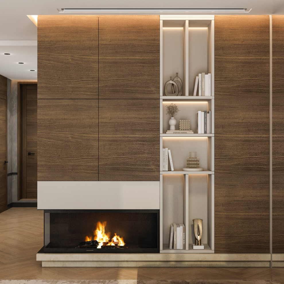 Гостиная и кухня в таунхаусе (Москва)