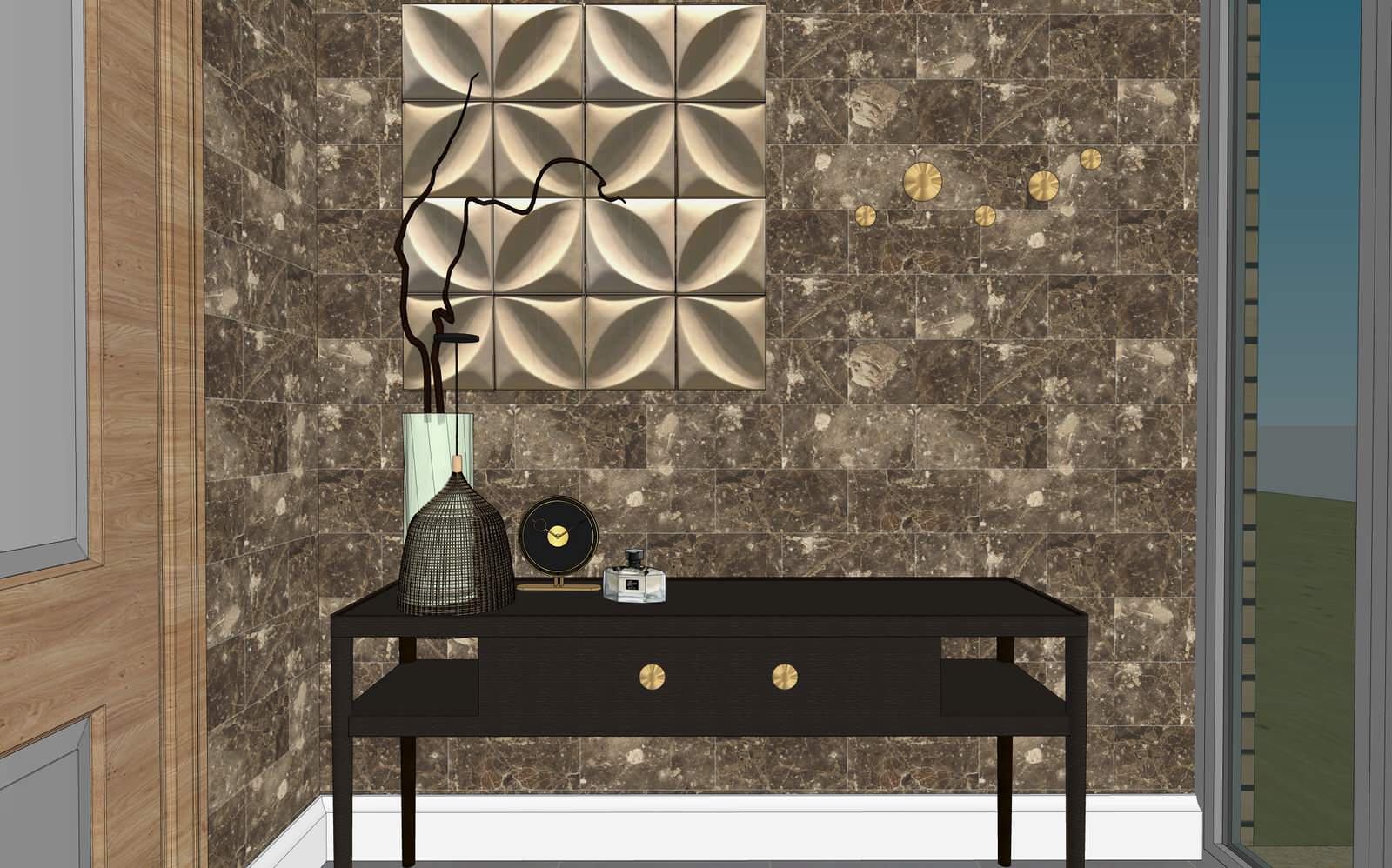 3D визуализация первого этажа дома