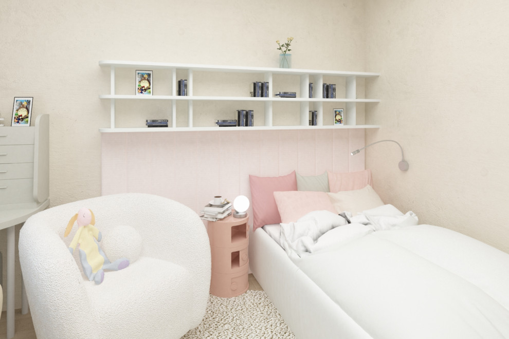 Обложка проекта: Реновация спальни девочки, ул. Скочилова. Совместный проект с В. Кархалевой