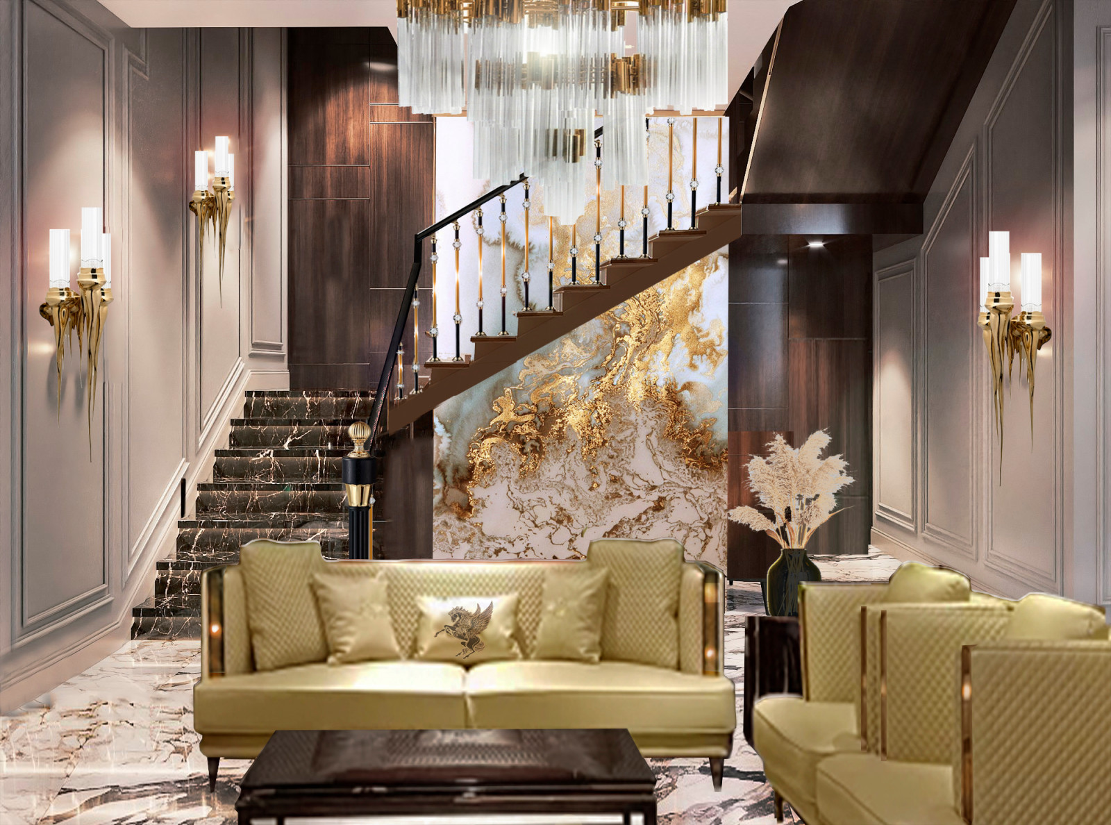 Luxury interior in the new Art Deco style