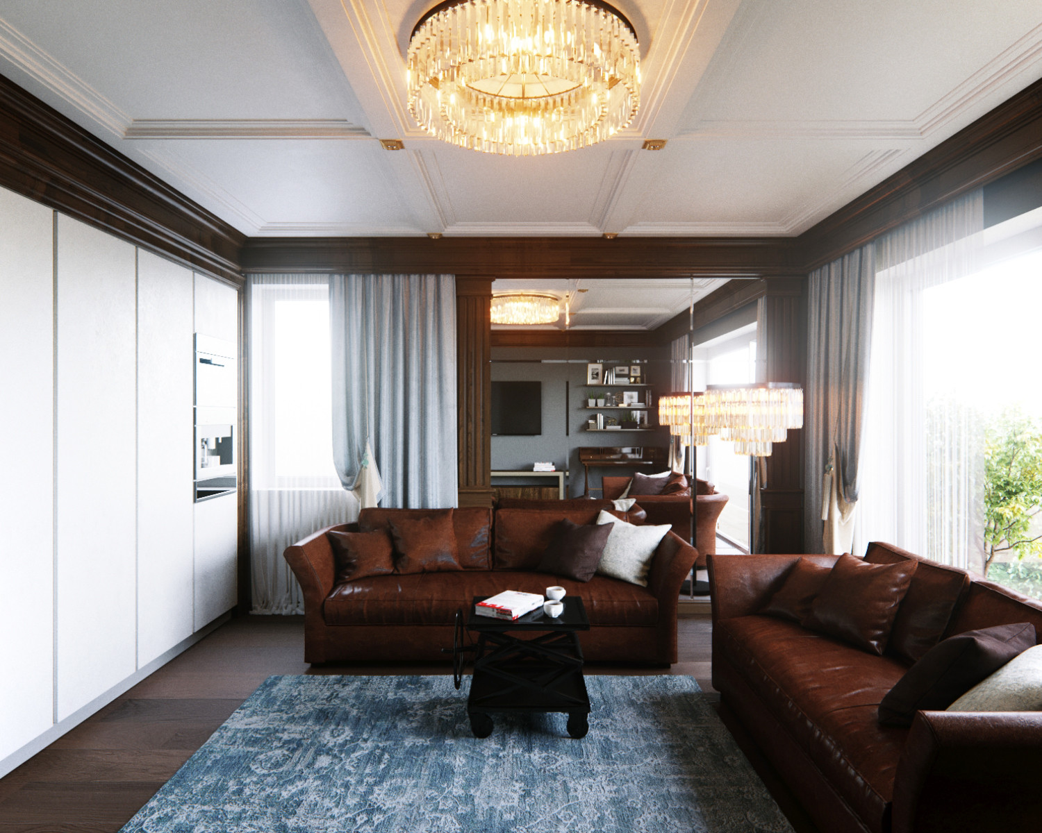 Интерьер пятикомнатной квартиры в неоклассике, г. Дюссельдорф, Германия