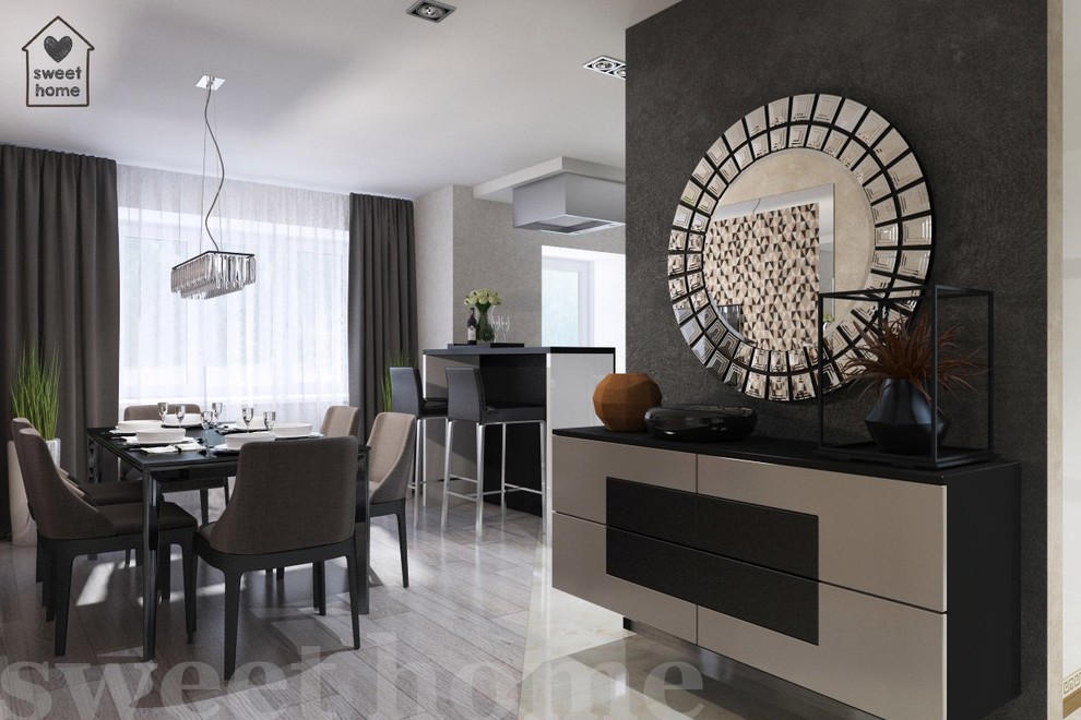 минимализм, две совмещенные квартиры