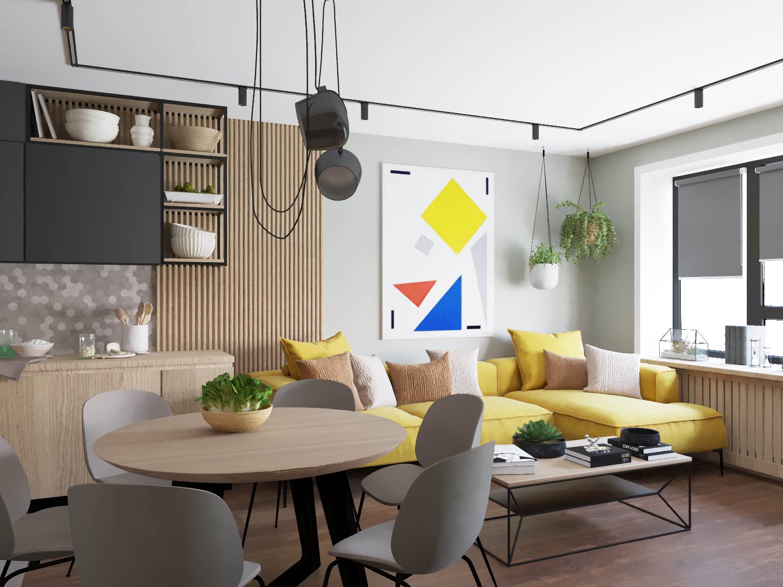 Лофт с абстракцией