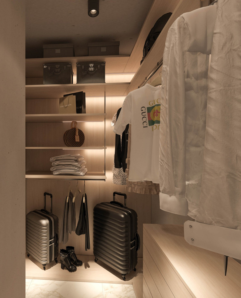 Гардеробная в проекте загородного дома Mountain House