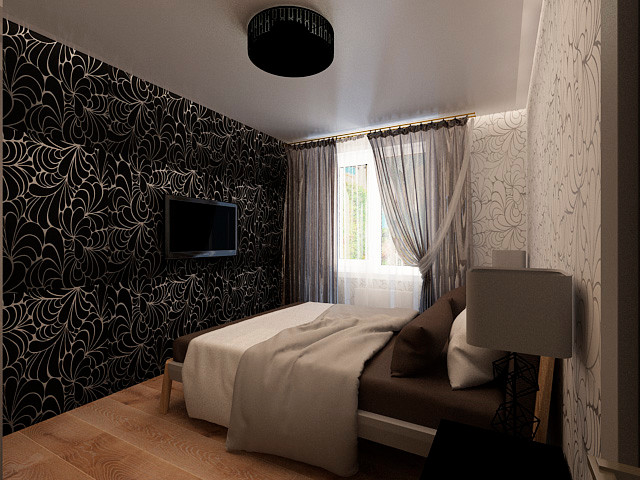 графичные обои в интерьере