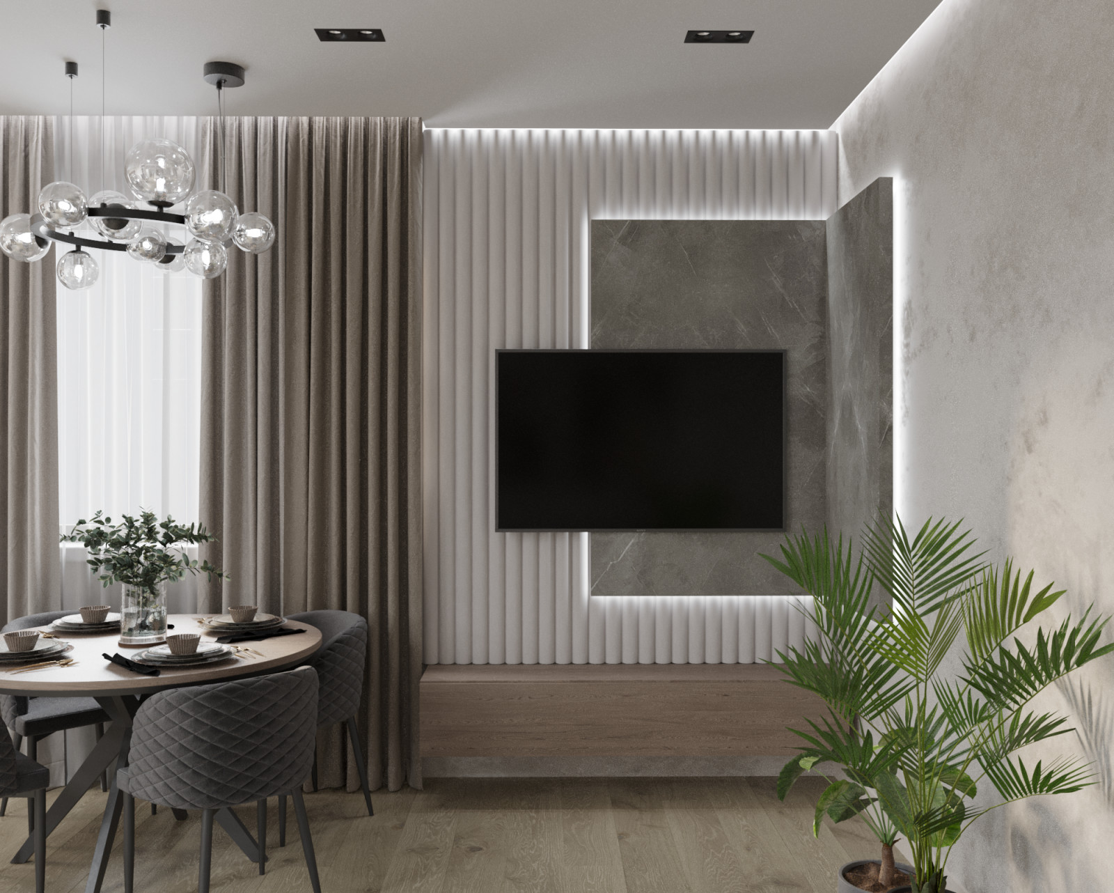 Дизайн кухни-гостиной