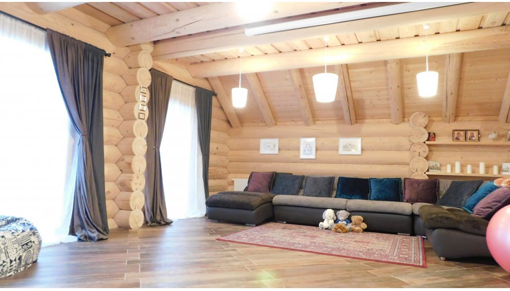 Обложка проекта: Дом в стиле шале из оцилиндрованного бревна 280 мм