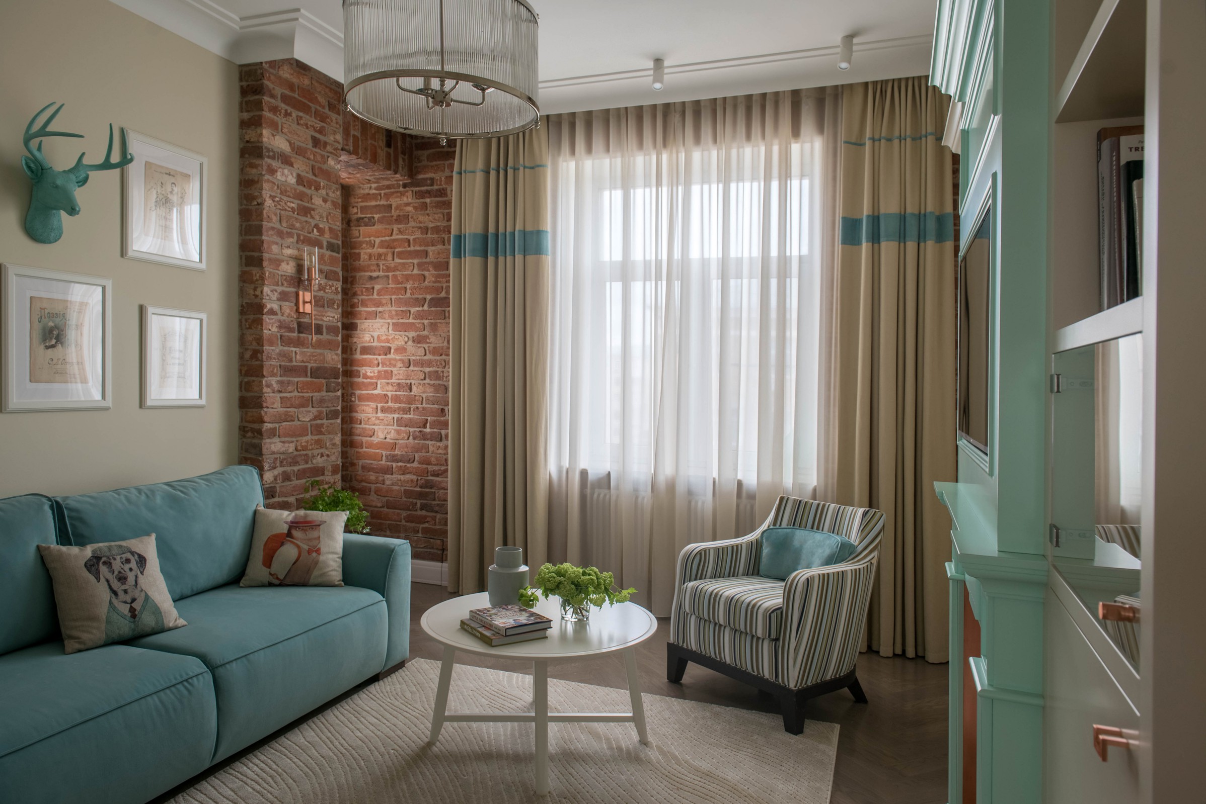 Квартира для сдачи в аренду. Дизайнер Софи Му. Плитка из кирпича BrickTiles.Ru