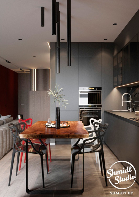 Проект интерьера "Black", Минск, 75м.кв